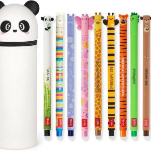 Lot de 10 Stylos Gel Effaçables + Trousse Panda